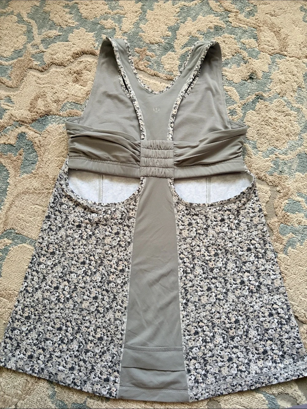 lululemon athletica Grey Floral Racerback Tank